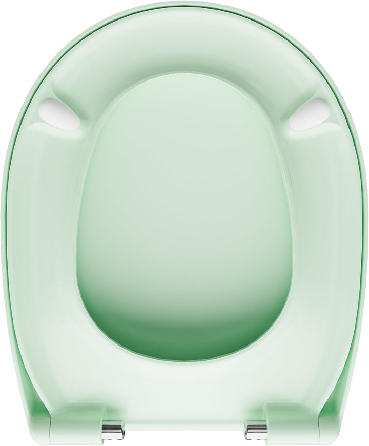 LUVETT® WC-Sitz mit Absenkautomatik C100 oval universell, Toilettendeckel mit 3 Edelstahl Montagelös