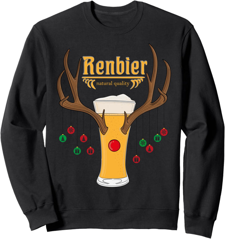 Renbier Rentier Bier Beer Lustiges Biertrinker Weihnachts Sweatshirt