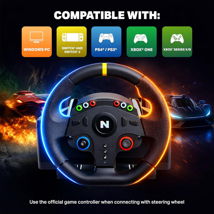NITHO Drive Pro ONE V24 Gaming Rennlenkrad mit Pedalen, 270 Grad Spiele Lenkrad für PS4, PC, Xbox On