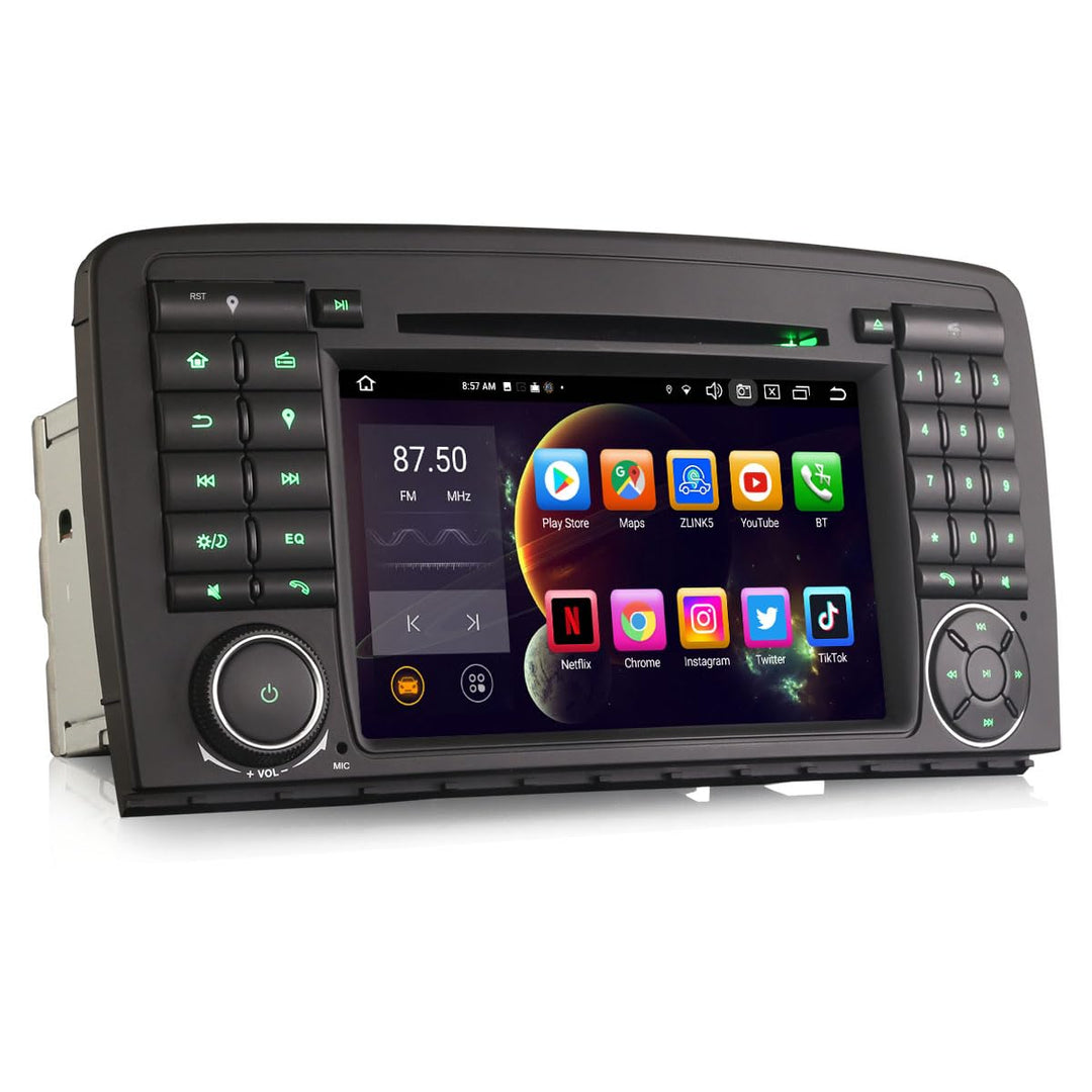 Acht-Kern 4GB+64GB Android 14 DAB+ Autoradio Für Mercedes R-Klasse W251 mit GPS Navigation Unterstüt