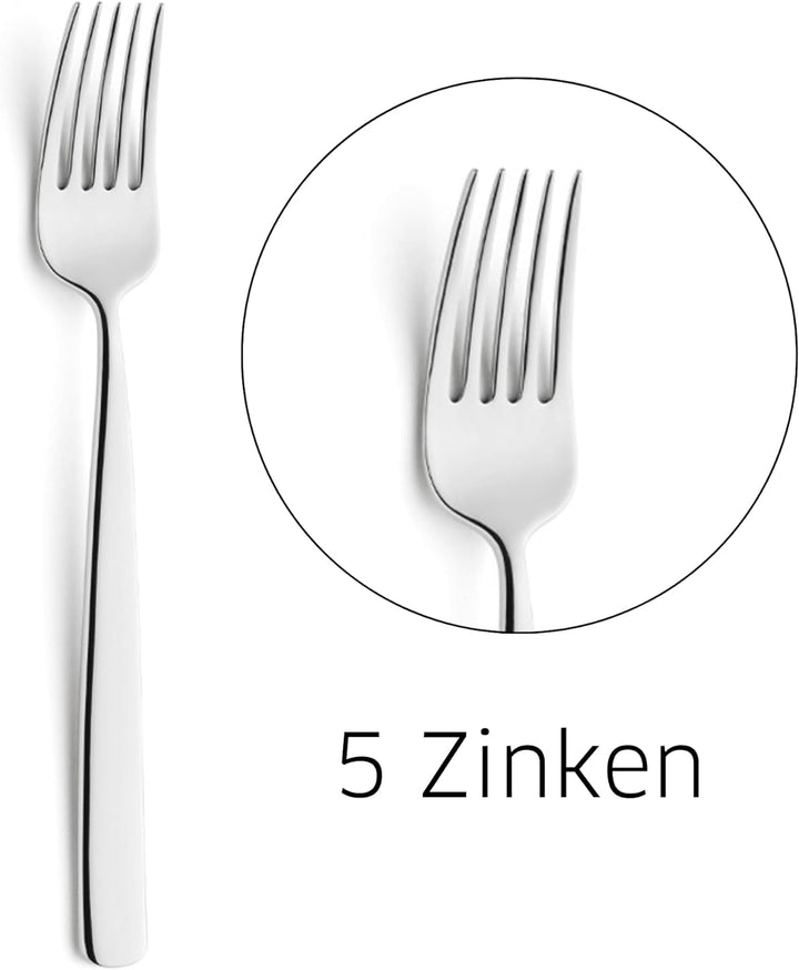 Paul Wirths COMO Besteck Set 6 Personen | 24-teilig | Klingenstahl 13/0, Edelstahl 18/10 | Spülmasch