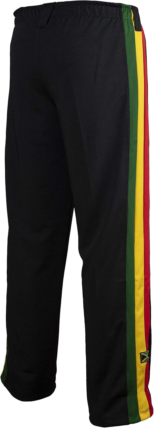 JL Sport Authentische brasilianische Capoeira Martial Arts Jungenhose (Schwarz, Jamaikanisch Reggae