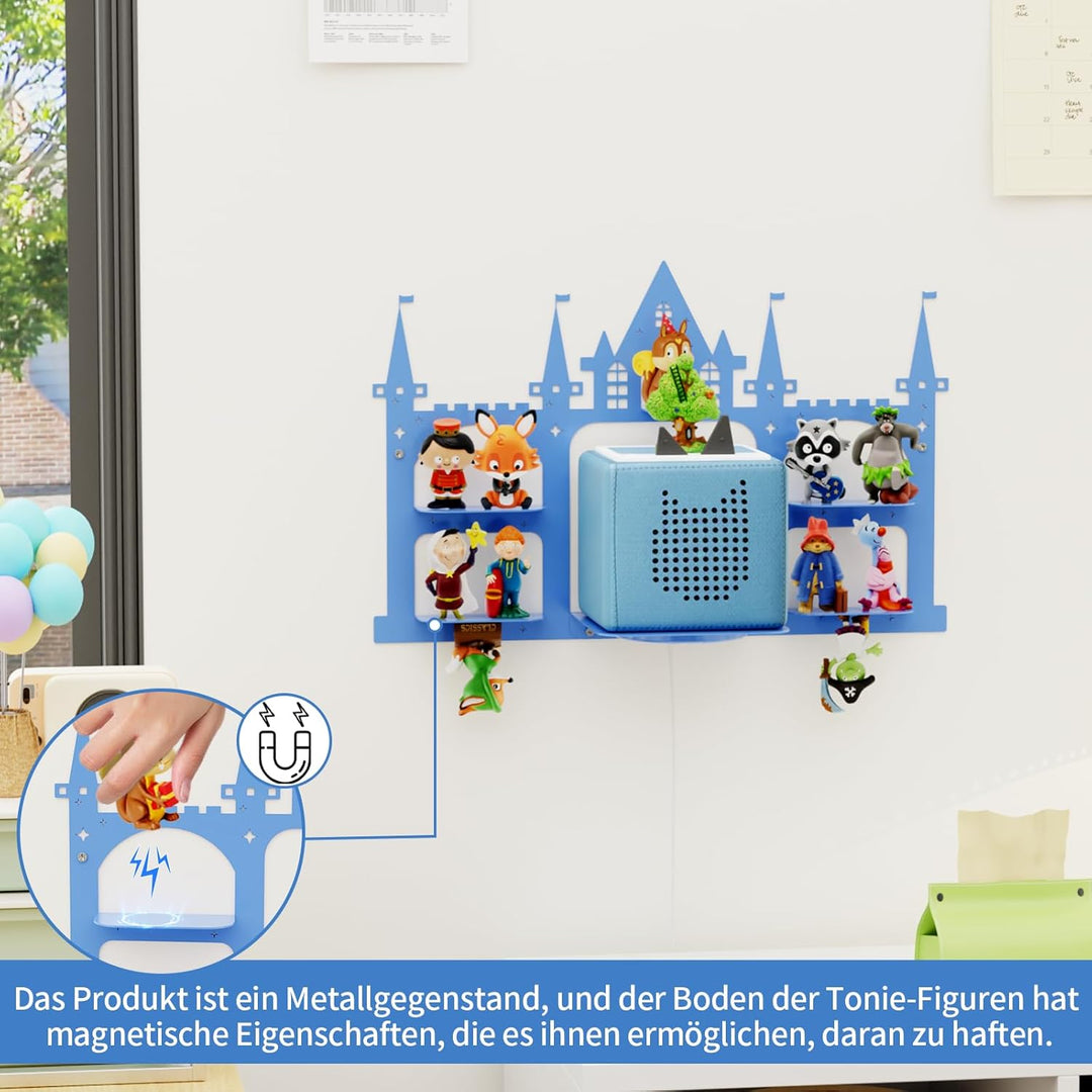 Tonie Regal Burg für Tonie & Toniebox Figuren, Vollständig Magnetisches Kinderzimmer Regal Display S