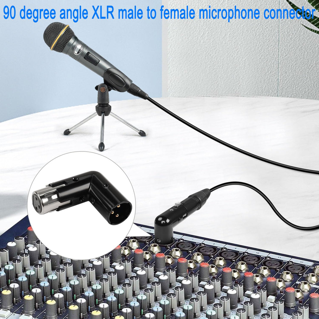 QIANRENON Verstellbarer 90° Winkel Mikrofon Adapter Extender - 3Pin XLR Stecker auf Buchse Rechter W