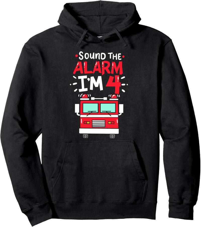 4. Geburtstag Feuerwehrauto Pullover Hoodie