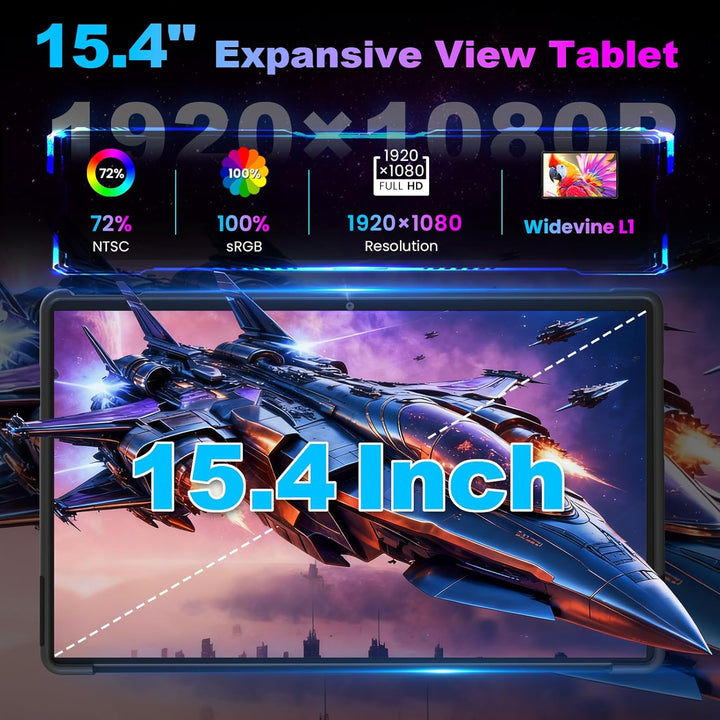 jumper 15,4 Zoll Tablet, Android 15 Tablet mit Helio G99 Octa-Core Prozessor(bis zu 2,2 GHz), Gaming