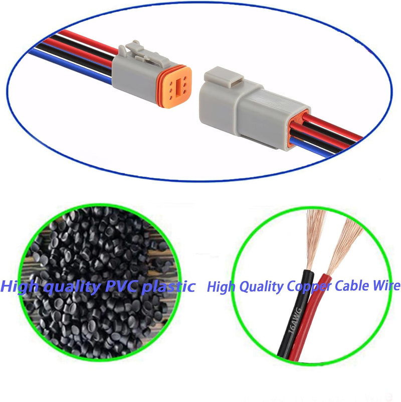 WOODGUILIN DT Stecker Connectors 6 Polig,DT Wasserdichter Steckverbinder,DT Stecker Steckverbinder,D