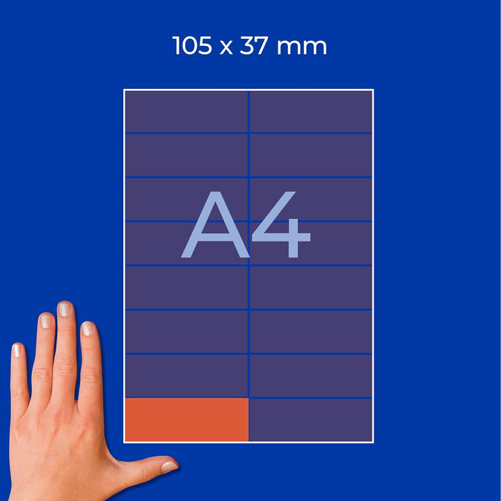 AVERY Zweckform 3452 Rote Etiketten (1.600 Aufkleber, 105x37mm auf A4, permanent haftend, selbstkleb