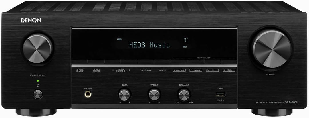 Denon DRA-800H Stereo Receiver und Verstärker, Alexa Kompatibel, 5 HDMI Eingänge, Phono-Eingang, Blu
