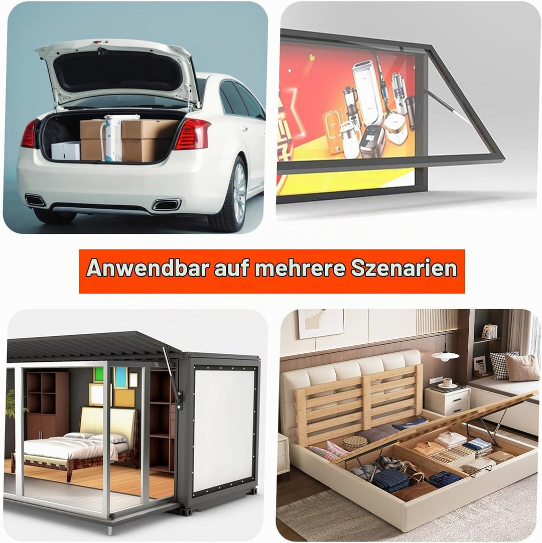 2 Stück Gasdruckfeder, 380mm 245n Gasdruckdämpfer 25KG Schwerlast Gasfeder Stossdämpfer Gasdruckfede
