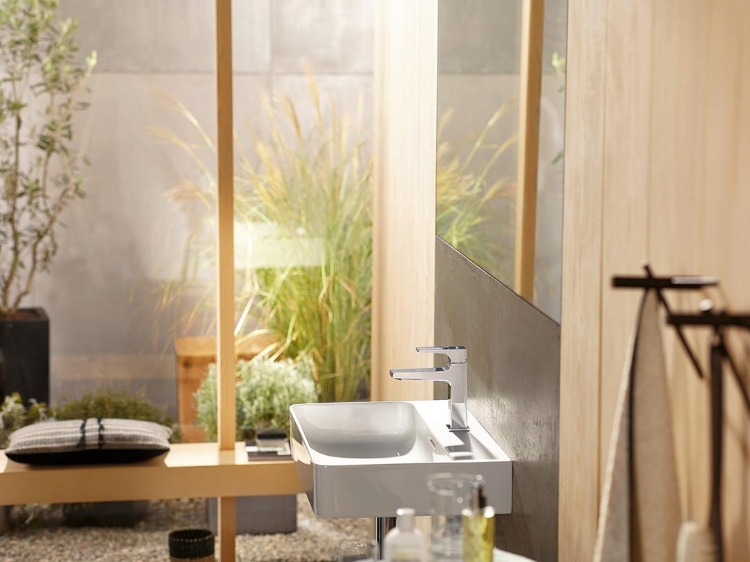 hansgrohe Wasserhahn Metropol (Armatur mit Auslauf Höhe 110 mm und Zugstangen-Ablaufgarnitur) Chrom