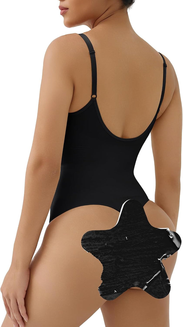 SHAPERX Shapewear Damen Bauchweg Bodysuit Formender Body Shaper Sculpting Tanga mit Verstellbarer Sc