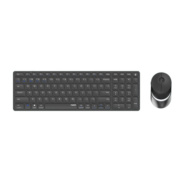 Rapoo 9750M kabelloses Tastatur-Maus Set Wireless Deskset 1600 DPI Sensor wiederaufladbarer Akku fla
