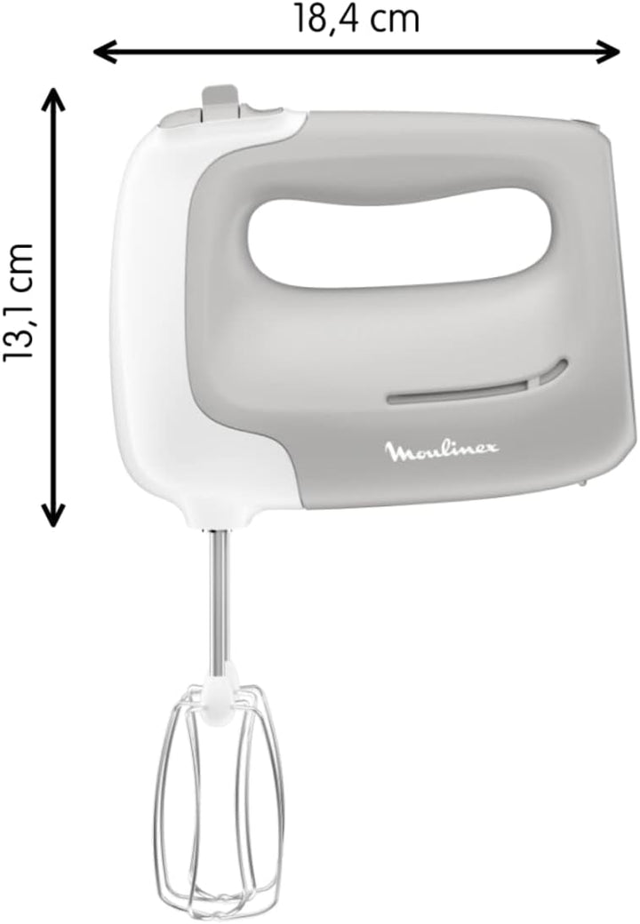 Moulinex PrepMix HM450B Stabmixer und Knetmaschine, 450 W, 5 Geschwindigkeitsstufen, 2 Schneebesen,