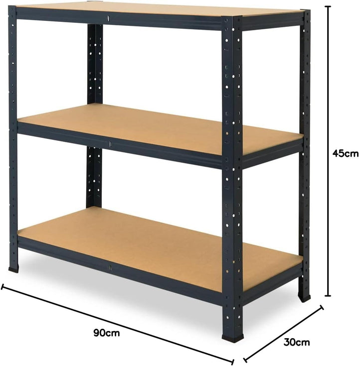 shelfplaza® 90x30x45cm Home Schwerlastregal anthrazit/Metallregal mit 3 Böden/Kellerregal Metall, Ga