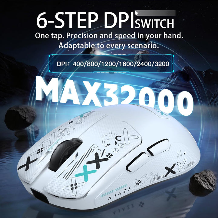 FREEWOLF X AJAZZ AJ159 V2 Kabellose Gaming-Maus, Hot-Swap-Akku, 3-Mode (2,4G/BT/Kabelgebunden), PAW3