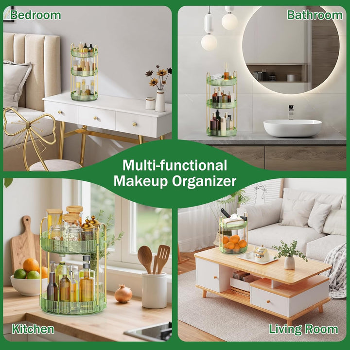 MOKANI Make Up Kosmetik Organizer, 360° Dreh Schmink Organizer, 3 Ebenen, Multifunctional Makeup Ski