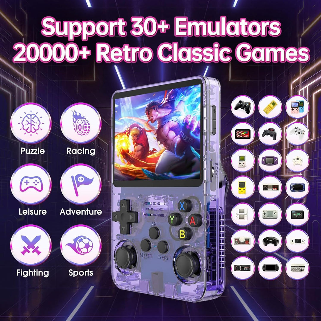 Febotak R36S Retro-Handheld-Spielkonsole, 3,5-Zoll-IPS-Bildschirm, 128 GB Speicher, über 40.000 Spie