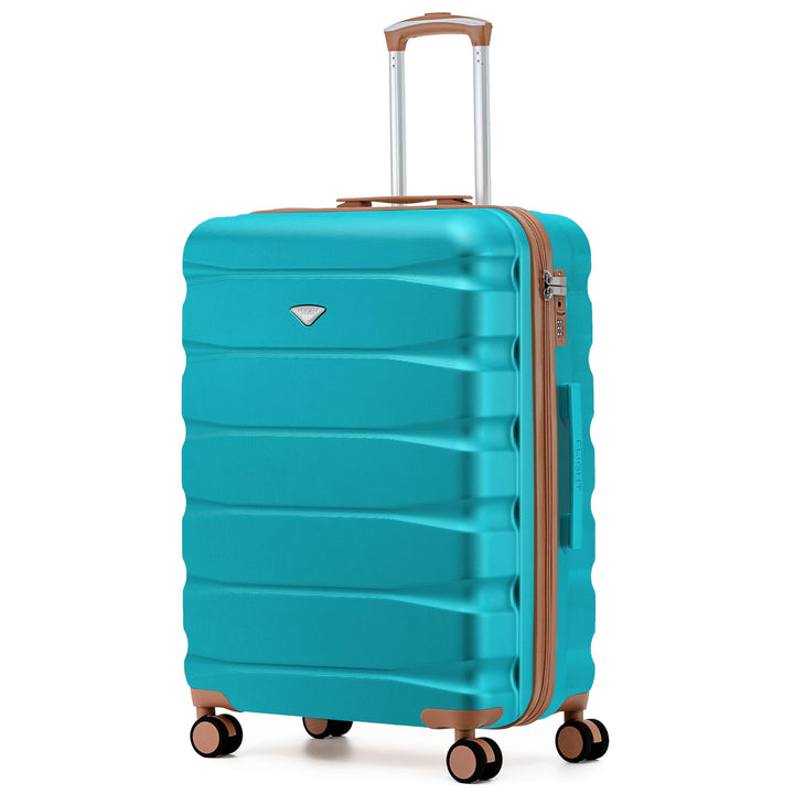 Flight Knight Leichter Koffer 25 Zoll Mittel Check In Koffer ABS Hartschale 4 Rollen Fuer easyJet Br