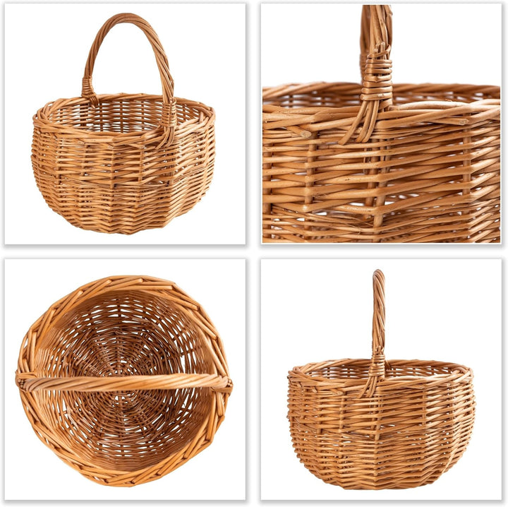 Creative Home Kleiner Weidenkorb mit Henkel | Klein 22 x 22 x 26 cm (+/- 2 cm) | Handgeflochtener, G