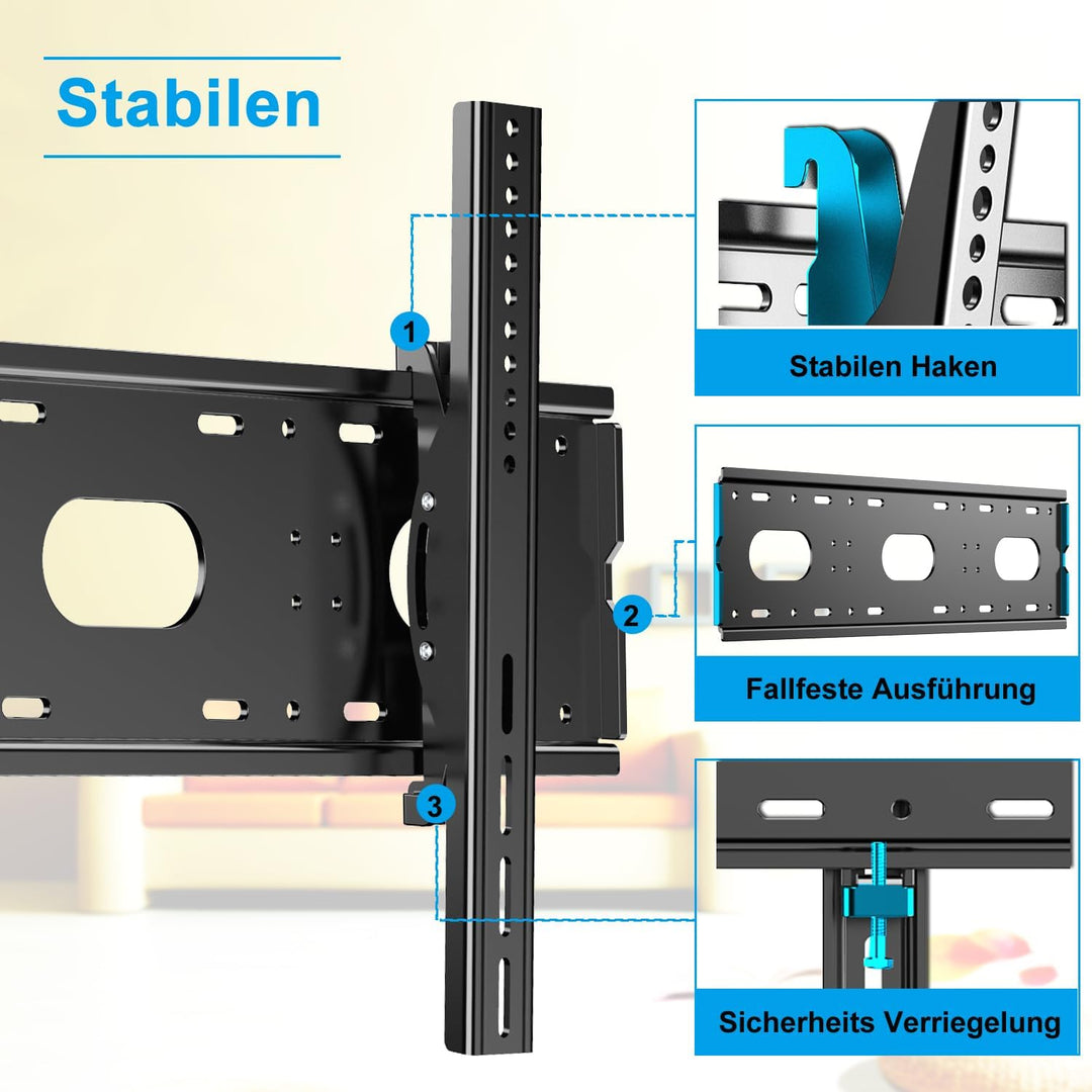 JXMTSPW TV Wandhalterung Neigbare für 42-85 Zoll, Universal TV Halterung LCD LED OLED Flach Curved T