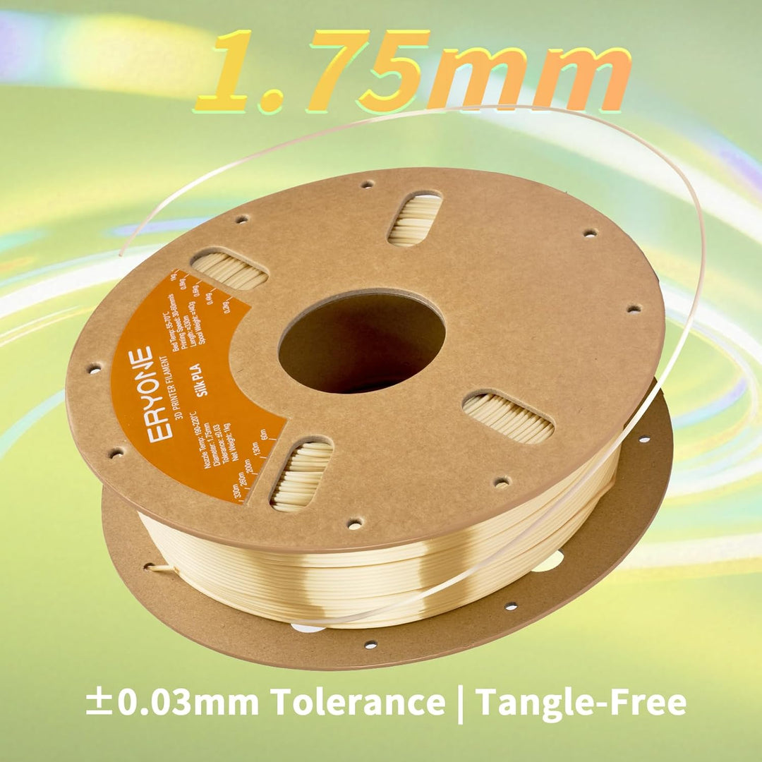 ERYONE Seiden PLA Filament 1.75mm, PLA Seiden Filament für 3D Drucker, 1.75mm +/- 0,03 mm, 1kg /Spul