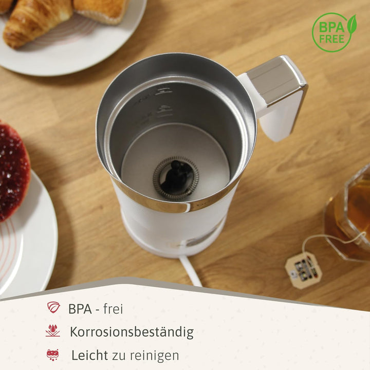 briebe Elegance Milchaufschäumer 4-in-1 Elektrische, Heiss/Kalt Aufschäumdüse 130ml für Kaffee Latte
