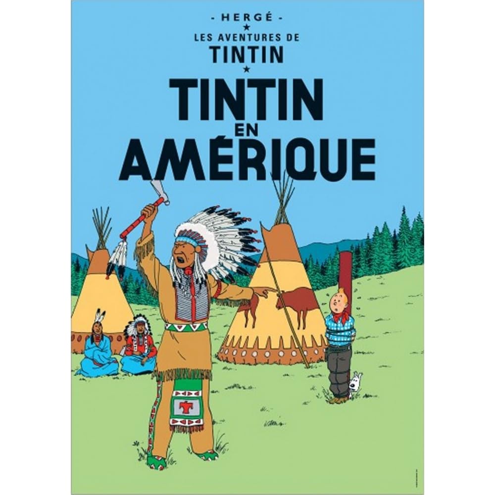 Bloomsbury Poster: Tintin in America 22020 (70x50cm, Ungerahmt, Cartoon, Wohnzimmer, Schlafzimmer)