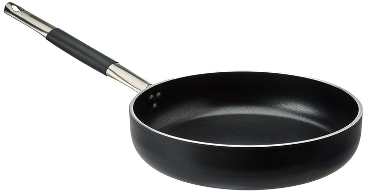 Pentole Agnelli ALSC2111SSC28 Alblack Pfanne gerade mit geschrumpftem Boden, Aluminium, Schwarz, 28