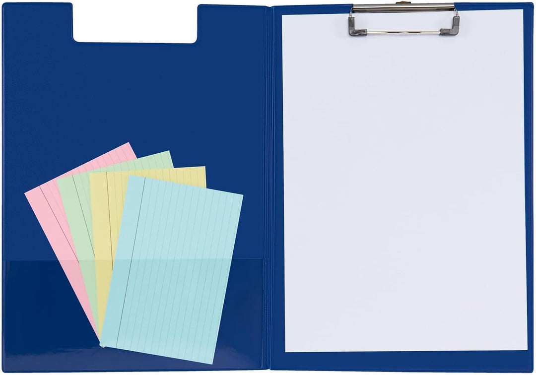 Idena 90295 - Klemmbrettmappe für DIN A4, 12 Stück, Hochformat, PVC beschichtetes Clipboard in Blau,