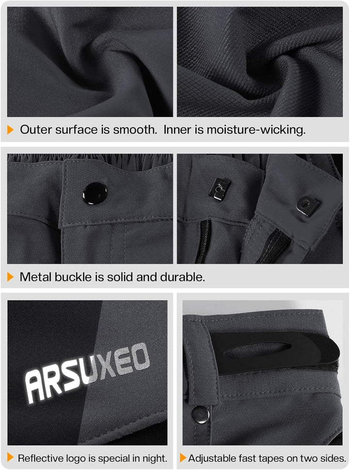 ARSUXEO Herren Radhose Loose Fit MTB Shorts Wasserabweisende Outdoor Sporthose mit 7 Taschen 1202 M