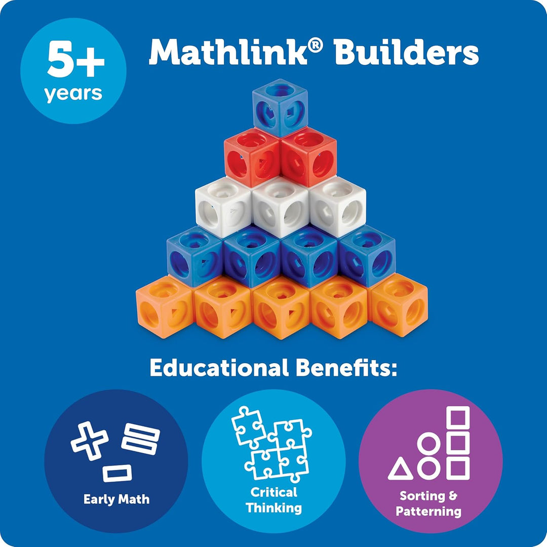 Learning Resources MathLink Builders - STEM-Entdecker, steckwürfel grundschule, rechenhilfe grundsch