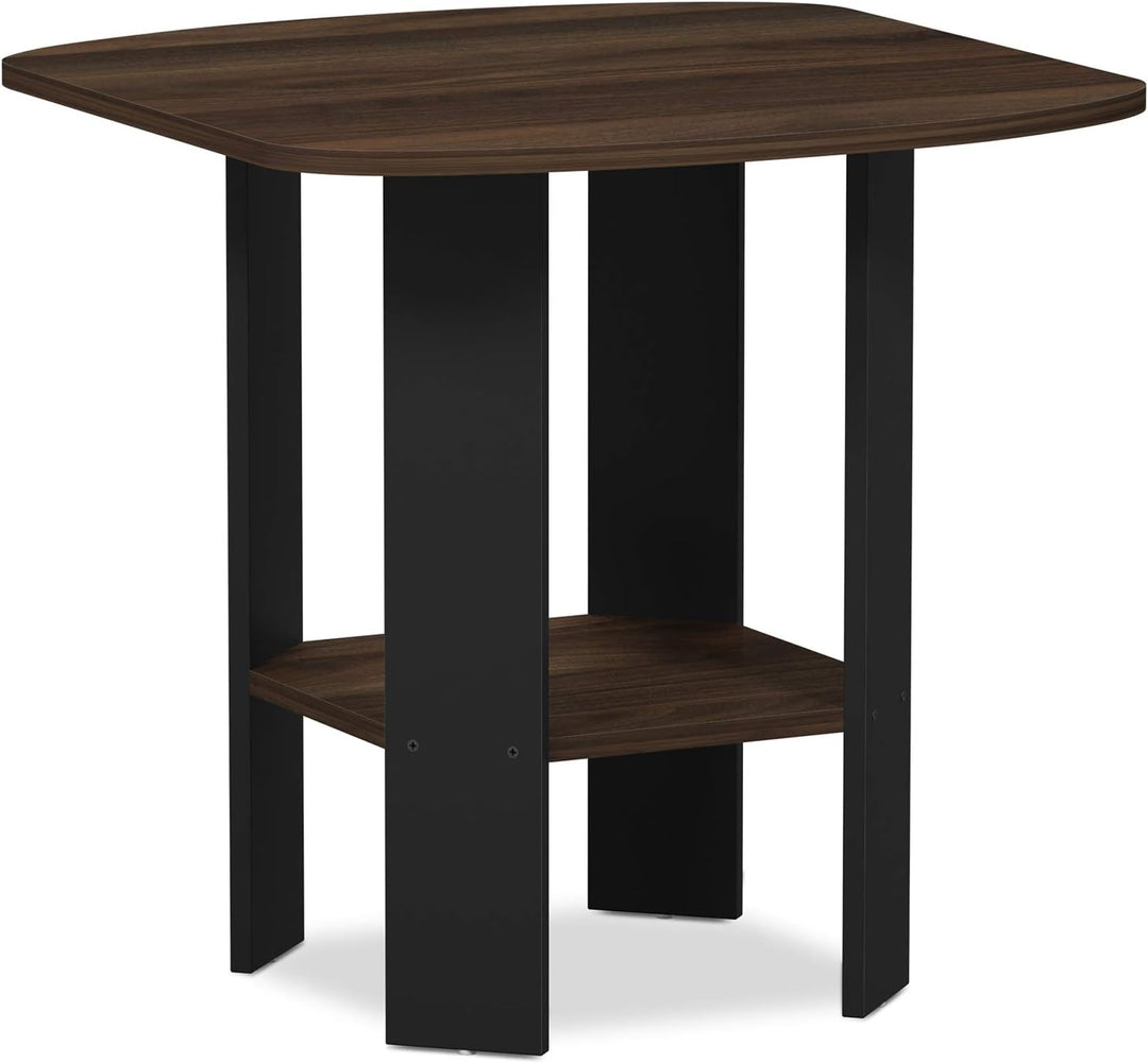 Furinno Simple Design Beistelltisch, Holz, Columbia Walnut/Schwarz, 50.8 x 50.8 x 49.78 cm Einzeln C