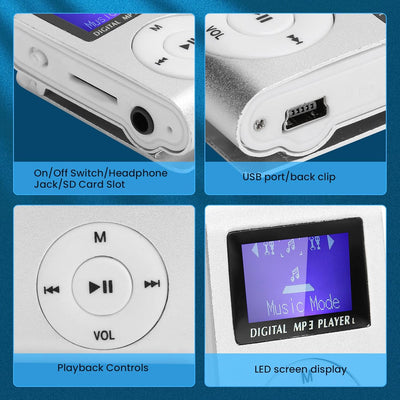 Mini-MP3-Player, Tragbarer Musik-Player, mit LCD-Bildschirm, Speicherkartenunterstützung, Maximale U