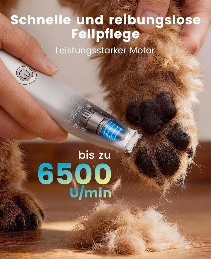 oneisall Pfotentrimmer für Hunde Extra Leise mit LED-Licht,Schermaschine Katze Hundepfoten Trimmer d