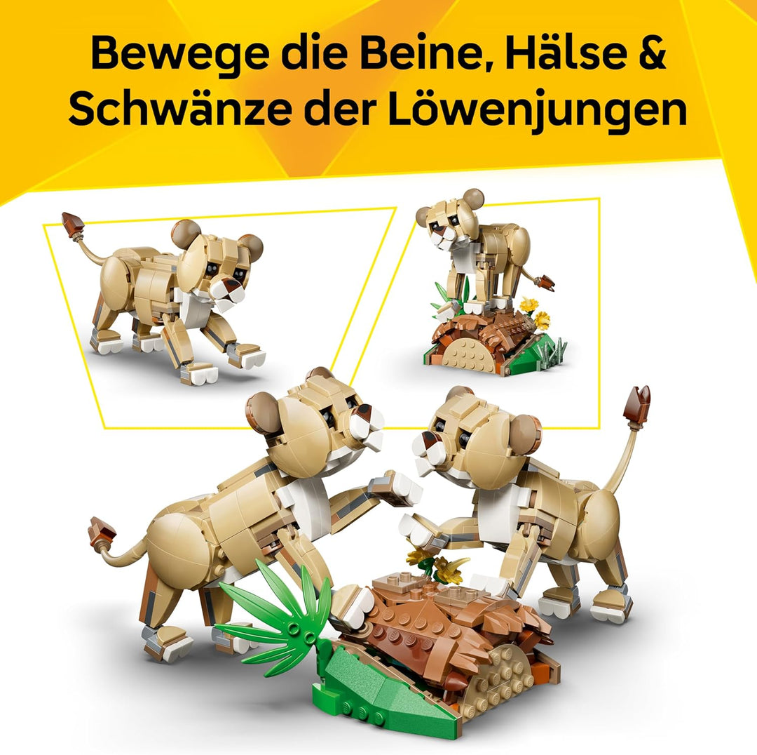 LEGO Creator 3-in-1-Set Wilde Tiere: Majestätischer Löwe - Bauset für Kinder ab 9 Jahren - Löwe, Löw