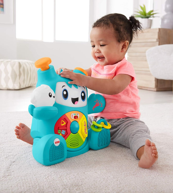 Fisher-Price FXD01 Mon Ami Rocki Interaktives Spielzeug mit Sound und Licht zum Lernen von Buchstabe