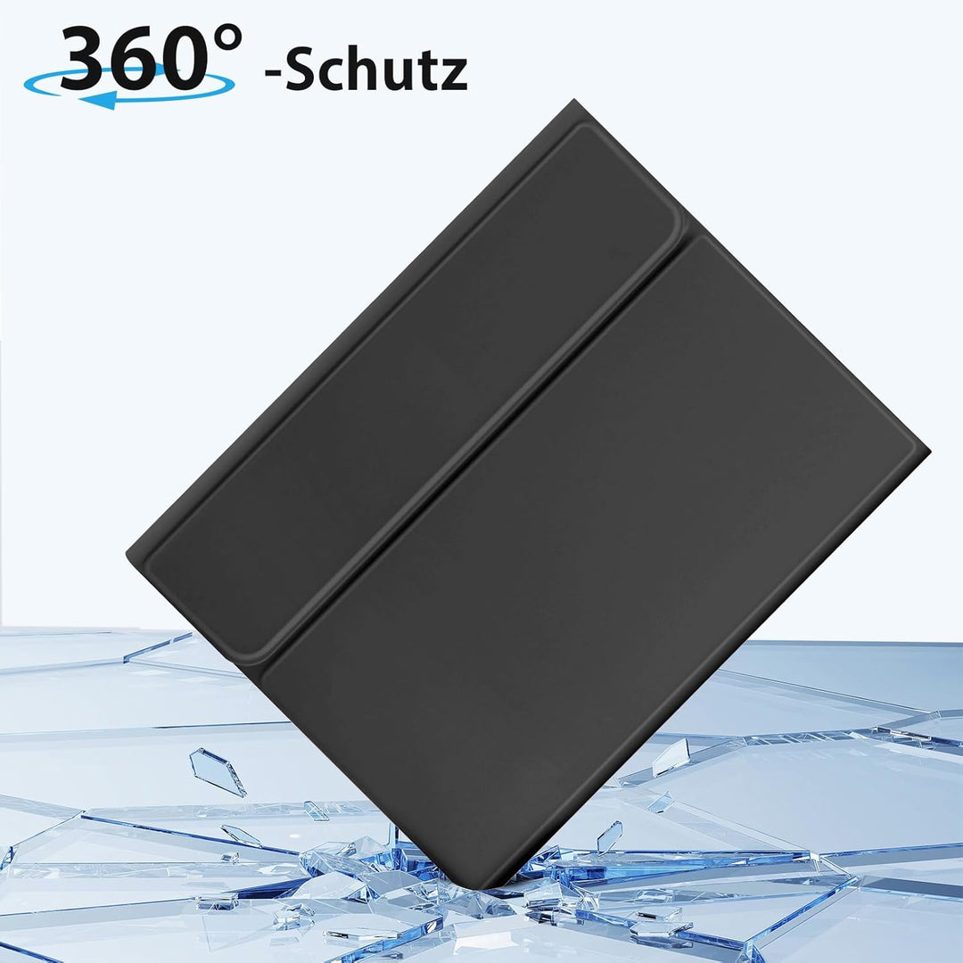 KBCASE Tastatur Hülle für iPad Pro 11 Zoll M4 2024 Hülle mit Deutsche Bluetooth Tastatur mit Bleisti