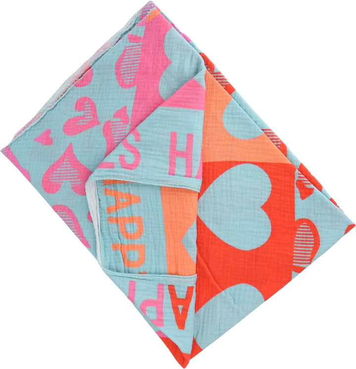 Damen Musselin Halstuch Made in Italy mit Leo Love Paisley Happy– Leichtes Dreieckstuch für Frühling