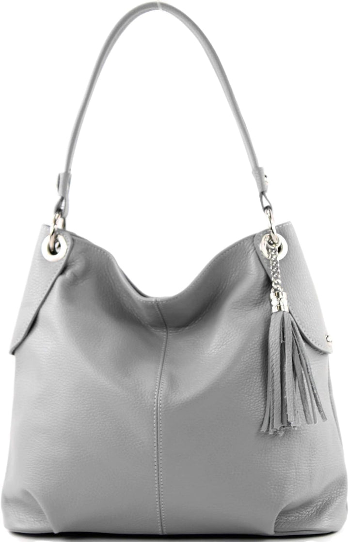 modamoda de - T185 - ital. Damen Schultertasche aus Leder Telegrau, Telegrau