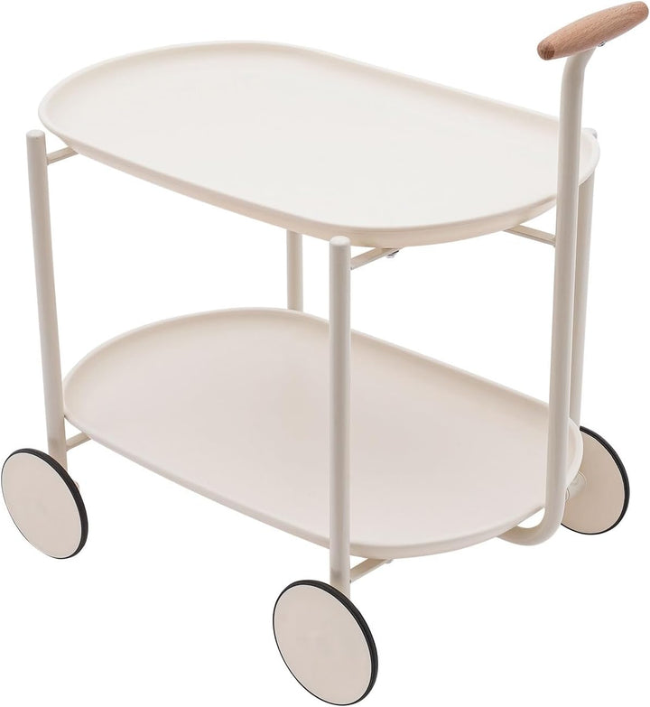 Outdoor Servierwagen mit Griff 2 Etagen Küchenwagen mit Rollen Rollwagen für Pool, Party, Garten Küc