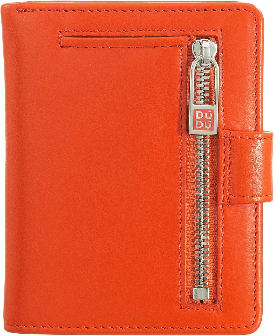 DUDU Damen Geldbörse aus echtes Leder, kleines Leder RFID-Kartenetui mit Reissverschluss, Münzfach,