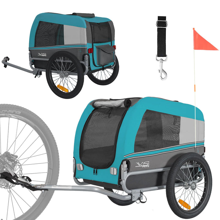 Tiggo VS Pets M Hundeanhänger Fahrradanhänger für Hunde Hundefahrradanhänger 80201 BLAU, BLAU
