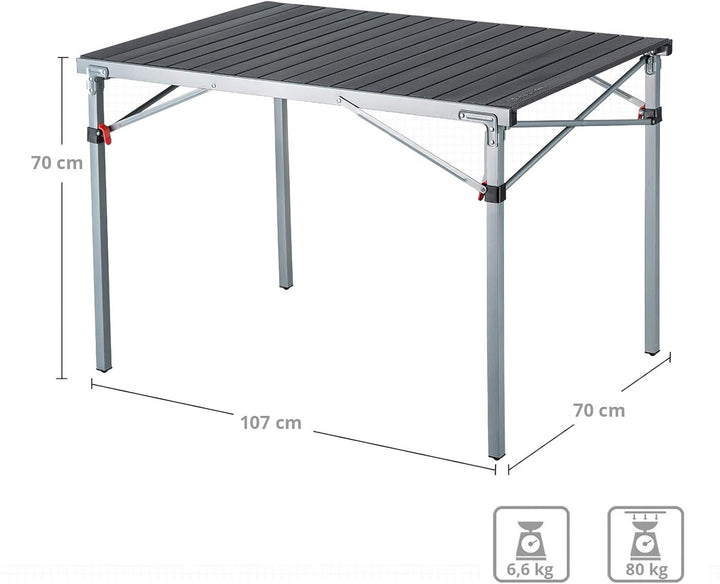 KingCamp Campingtisch Camping Rolltisch Klapptisch Garten Falttisch Alu 107x70cm