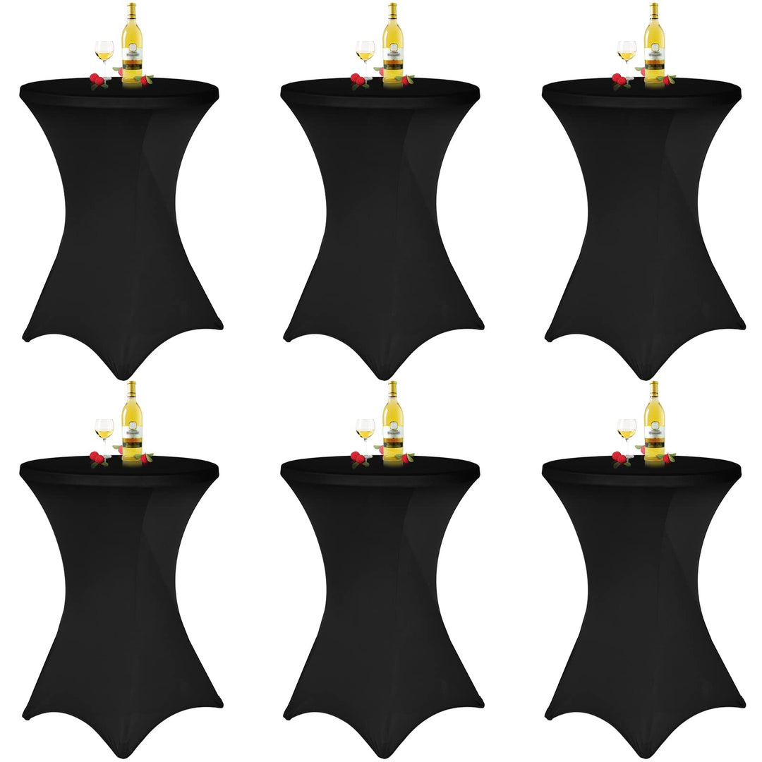 6 Stück Schwarz Stehtisch Hussen Stehtische, Stehtischhusse für Ø 70-75 cm Stehtische und Bistrotisc