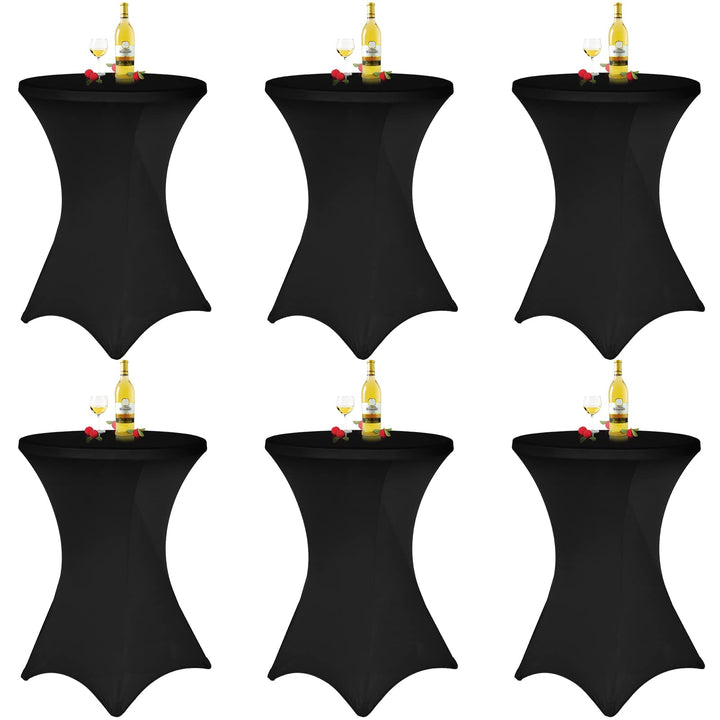 6 Stück Schwarz Stehtisch Hussen Stehtische, Stehtischhusse für Ø 70-75 cm Stehtische und Bistrotisc