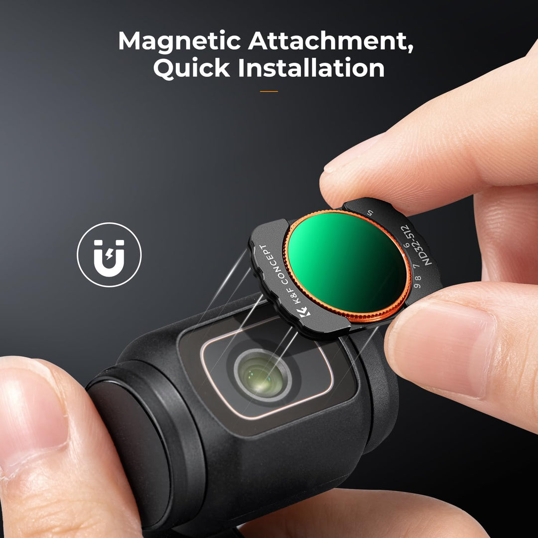 K&F Concept OSMO Pocket 3 ND Filter, Magnetischer Variabler ND Filter ND32-ND512, 5-9 Blendenstufen