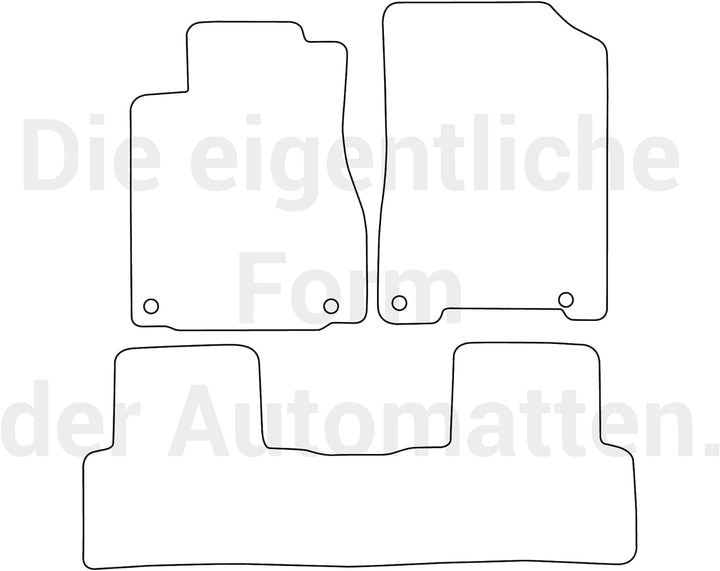 moto-MOLTICO Fussmatten Auto Velours Autoteppiche Schwarz Automatten Set 3-teilig passend für Honda