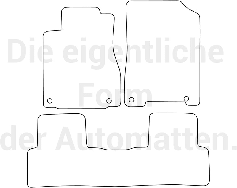 moto-MOLTICO Fussmatten Auto Velours Autoteppiche Schwarz Automatten Set 3-teilig passend für Honda