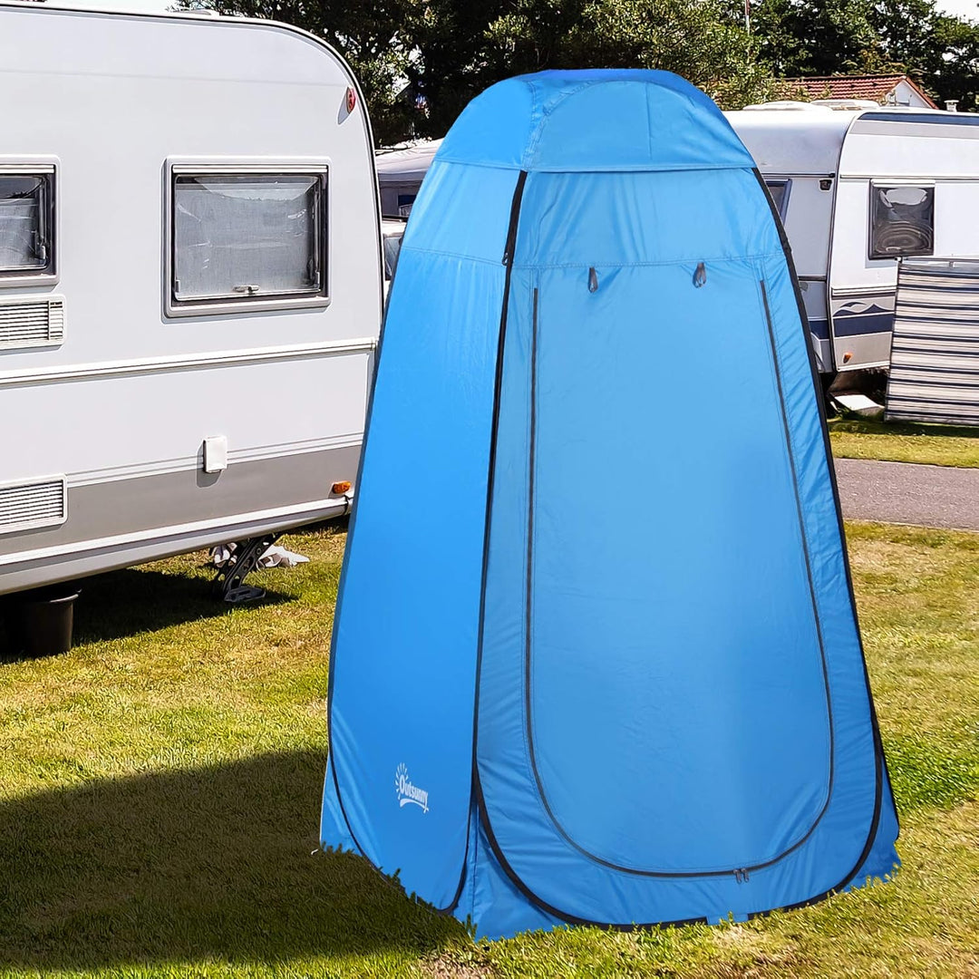 Outsunny Pop-up Duschzelt, tragbare Toilettenzelt mit Tragetasche Fenster Mobile Umkleidezelt WC Zel